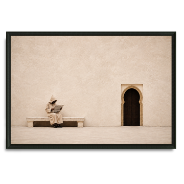 Tableau marocain – Le banc – XS : 30x20cm, Tableau en toile, Pas de cadre