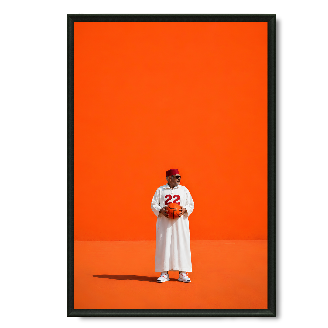 Tableau marocain – Haj orange – XS : 30x20cm, Tableau en toile, Pas de cadre