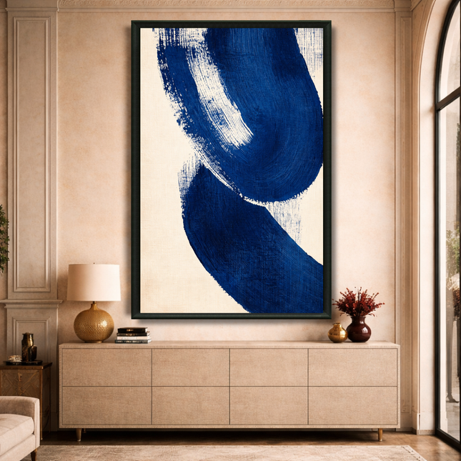 Tableau Abstrait – Bleu Circulaire