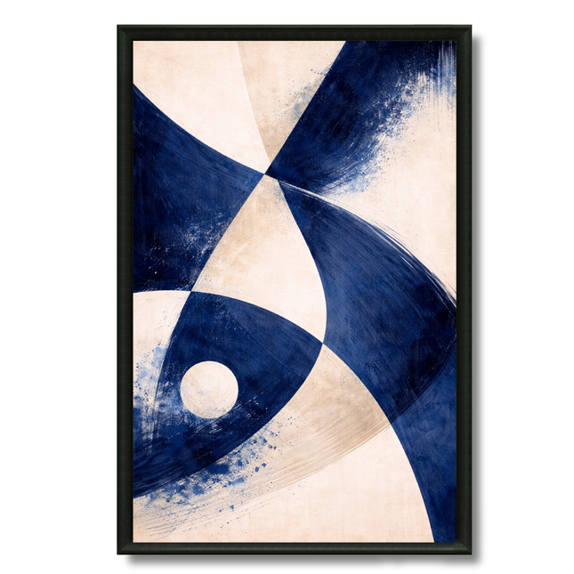 Tableau Abstrait – Bleu Géométrique