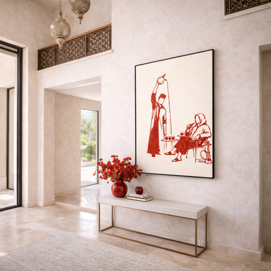 Tableau café marocain illustration détail
