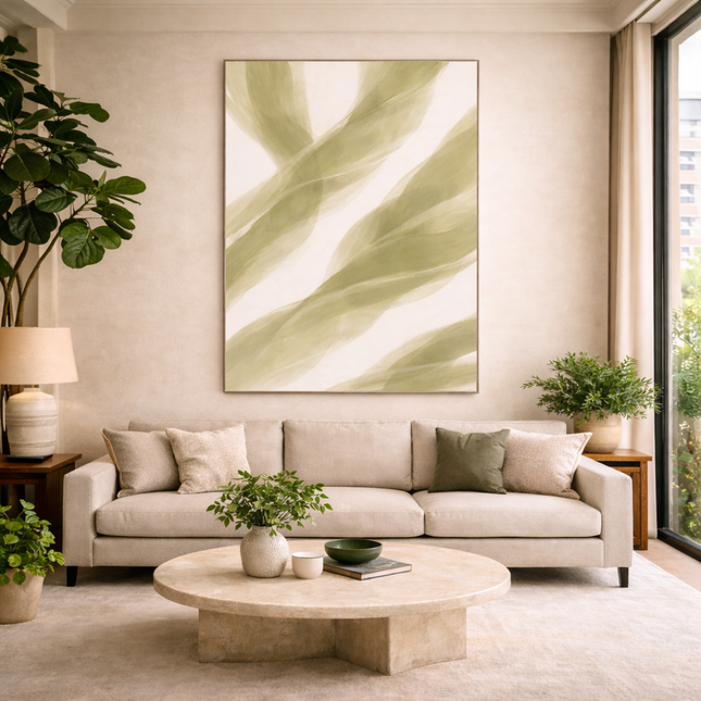 Tableau Abstrait – Vent Vert