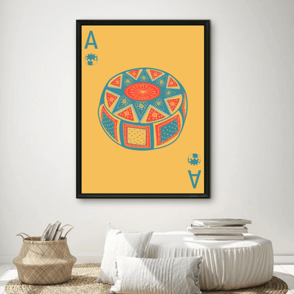 Tableau carte marocaine – As de Pouffe Marocaine Jaune - Kolors France