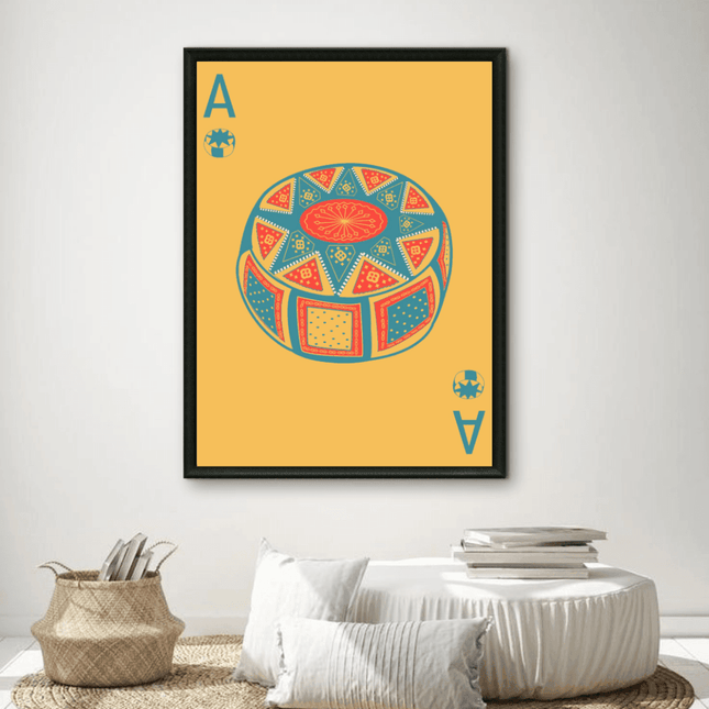 Tableau carte marocaine – As de Pouffe Marocaine Jaune - Kolors France