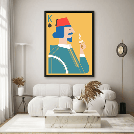 Tableau carte marocaine – Roi au Fez Jaune - Kolors France