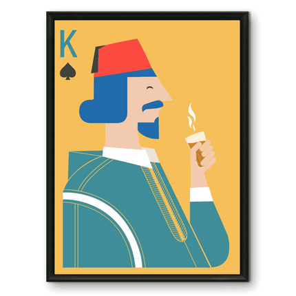 Tableau carte marocaine – Roi au Fez Jaune - Kolors France