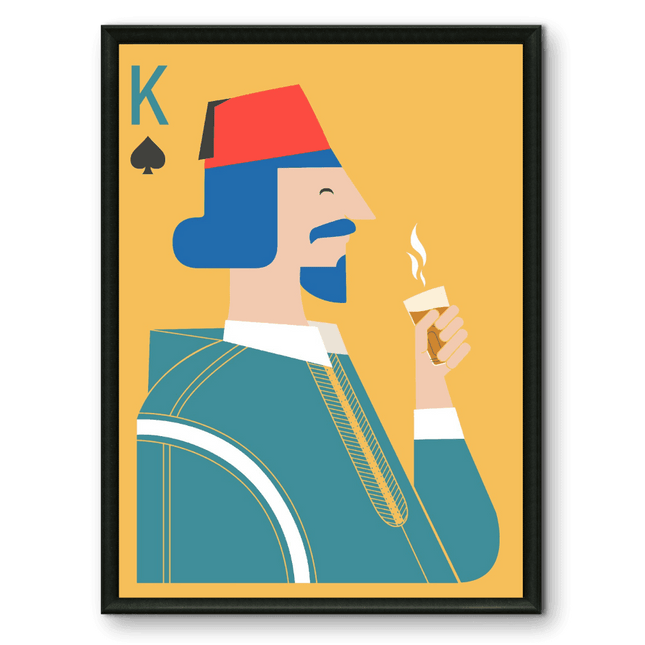 Tableau carte marocaine – Roi au Fez Jaune - Kolors France