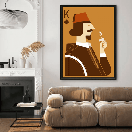 Tableau carte marocaine – Roi au Fez Marron - Kolors France