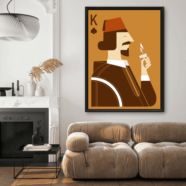 Tableau carte marocaine – Roi au Fez Marron - Kolors France