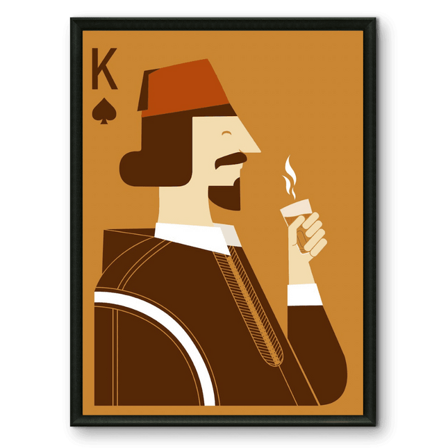 Tableau carte marocaine – Roi au Fez Marron - Kolors France