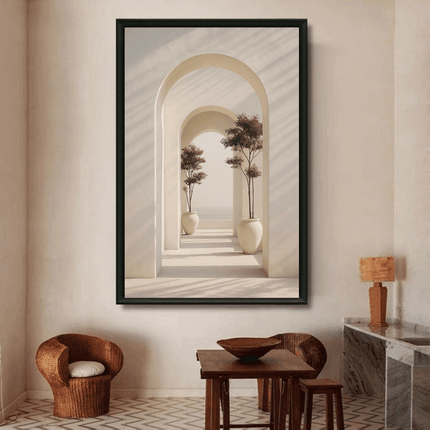 Tableau marocain – Arches blanches minimalistes - Kolors France