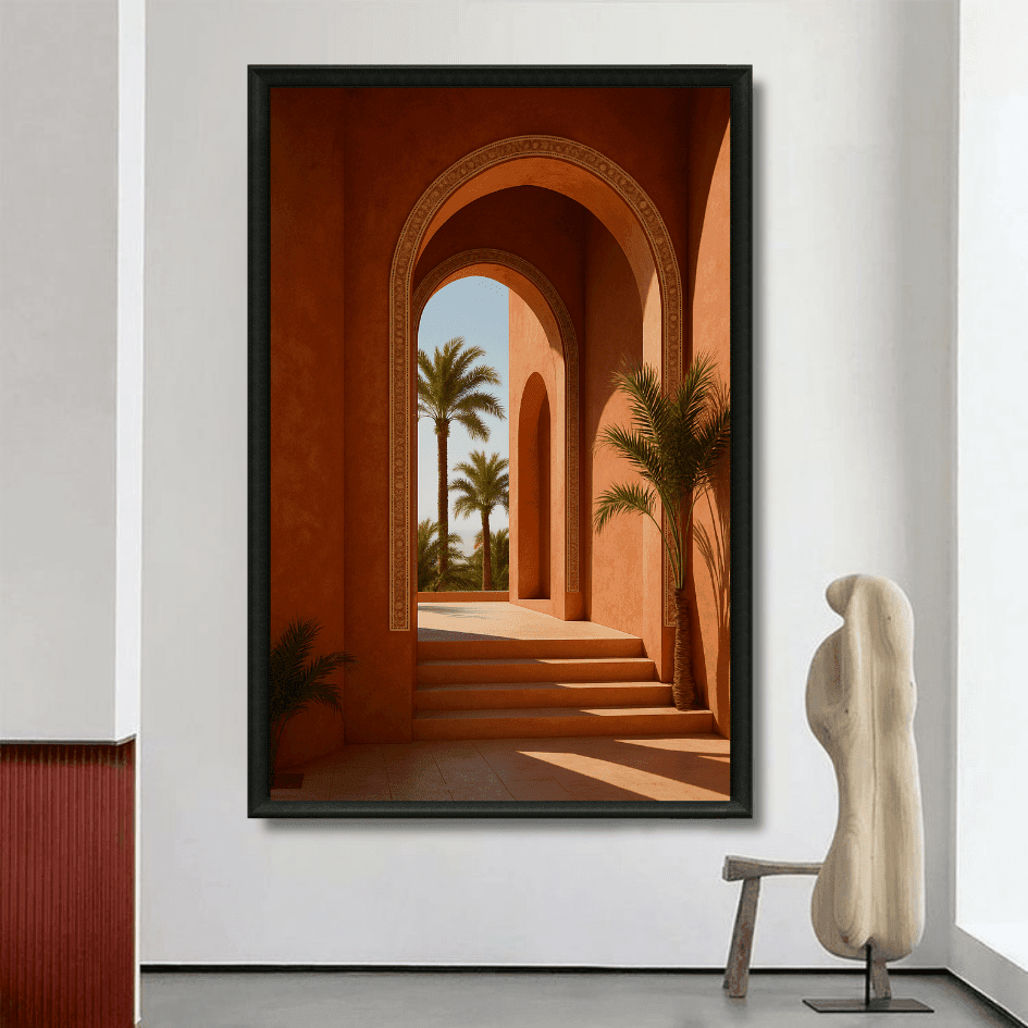 Tableau marocain – Arches Ocre & Palmiers