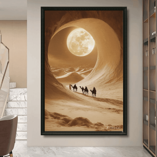 Tableau marocain – Caravane dans les dunes - Kolors France