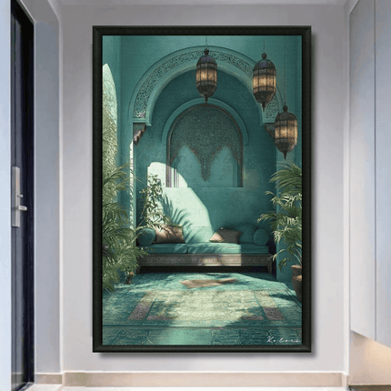 Tableau marocain – Coin Lounge Marocain Turquoise - Kolors France