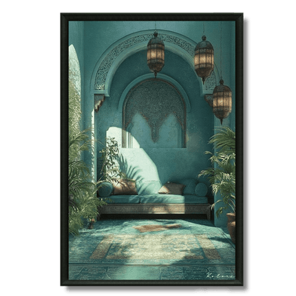 Tableau marocain – Coin Lounge Marocain Turquoise - Kolors France