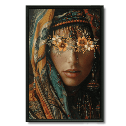 Tableau marocain – Femme Amazighe aux Fleurs - Kolors France
