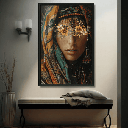 Tableau marocain – Femme Amazighe aux Fleurs - Kolors France