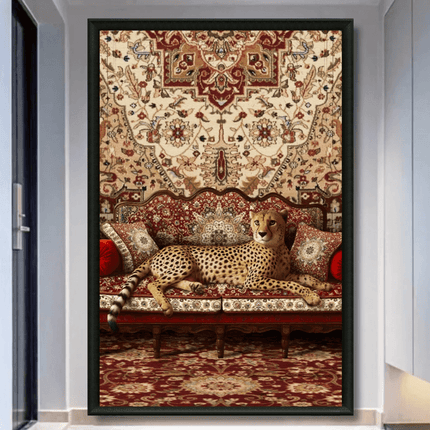 Tableau marocain – Guépard canapé marocain - Kolors France