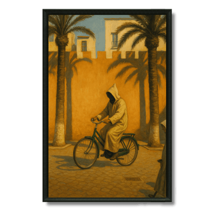 Tableau marocain – Homme en djellaba à vélo - Kolors France
