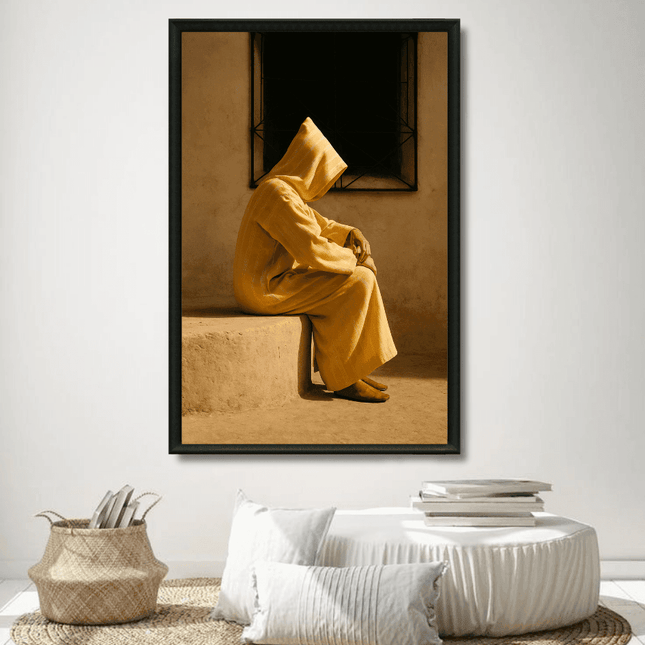 Tableau marocain – Homme en Djellaba Jaune - Kolors France