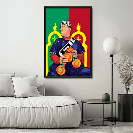 Tableau marocain – Illustration Musicien Gnawa - Kolors France