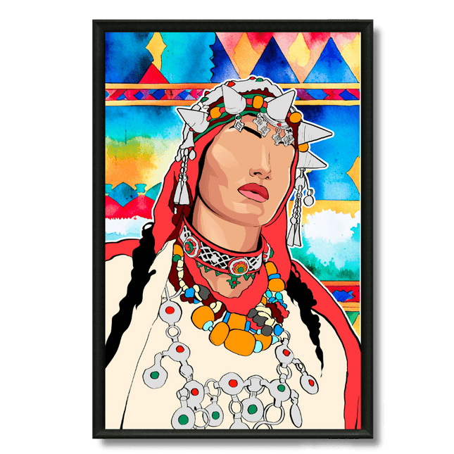 Tableau marocain – Illustration Portrait Amazigh - Kolors France