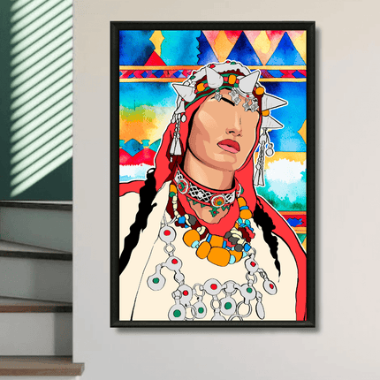 Tableau marocain – Illustration Portrait Amazigh - Kolors France