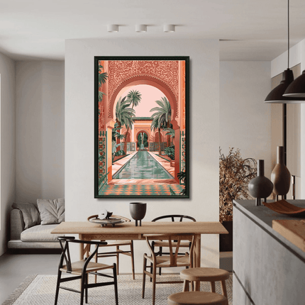 Tableau marocain – Jardin du Riad Rouge - Kolors France