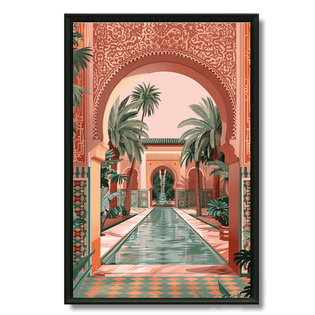 Tableau marocain – Jardin du Riad Rouge - Kolors France