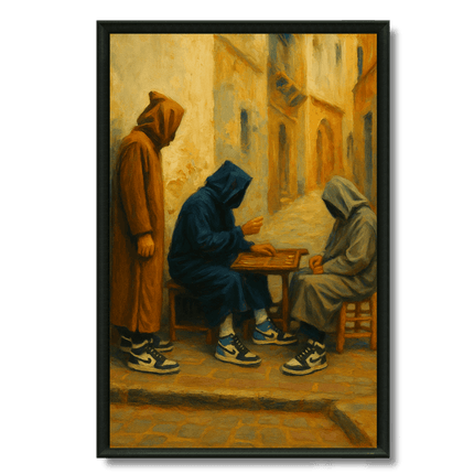 Tableau marocain – Jeu de Dame dans la Médina - Kolors France
