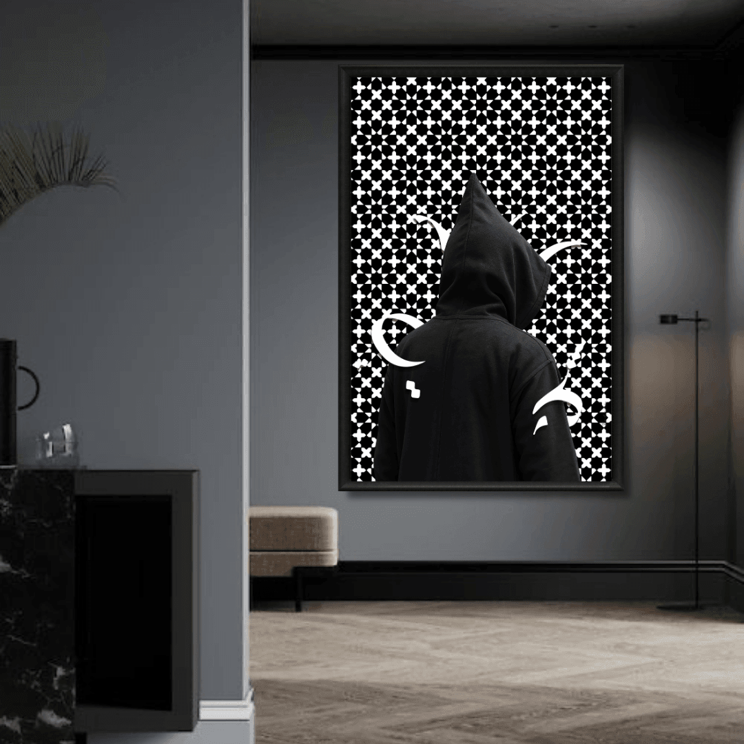 Tableau l'homme en noir pop art détail