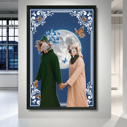 Tableau marocain – Lune et papillons - Kolors France