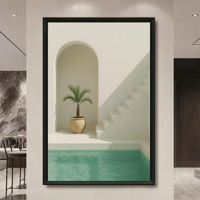 Tableau marocain – Patio Blanc Turquoise - Kolors France