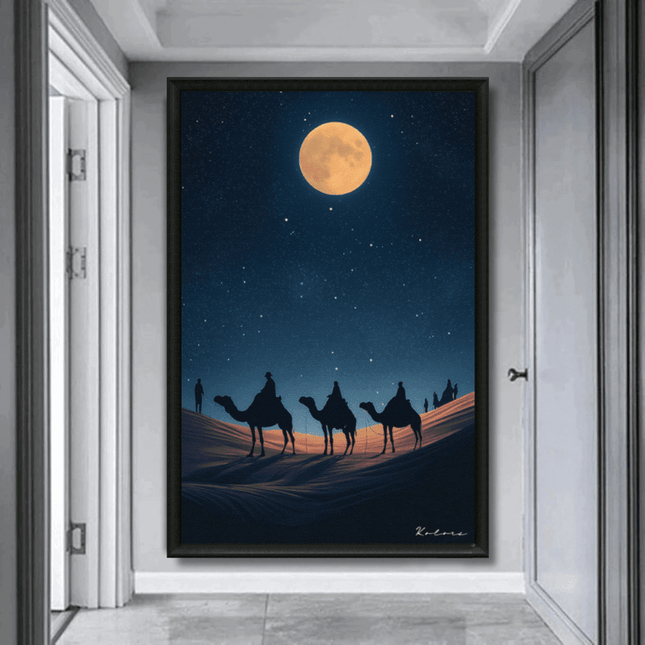 Tableau marocain – Pleine Lune au Désert Marocain - Kolors France