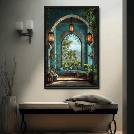 Tableau marocain – Salon Ouvert Emeraude - Kolors France