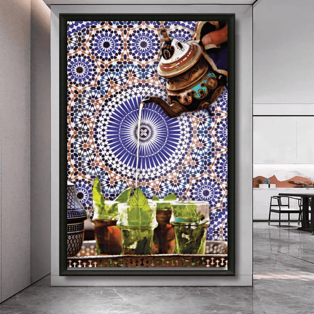 Tableau marocain – Service Atay à la Menthe - Kolors France