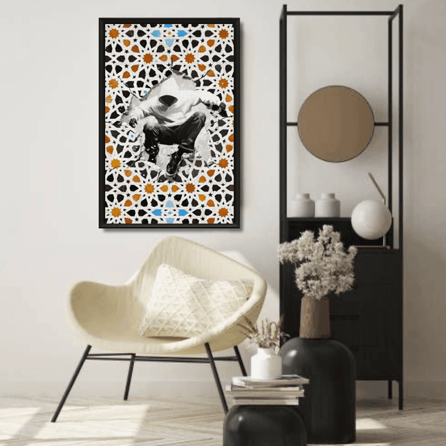 Tableau marocain – Skateur à travers le Zellij - Kolors France