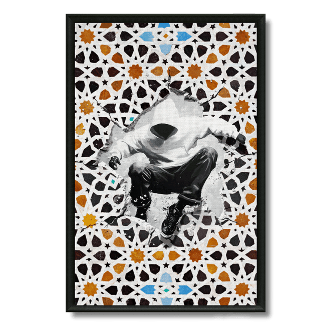 Tableau marocain – Skateur à travers le Zellij - Kolors France