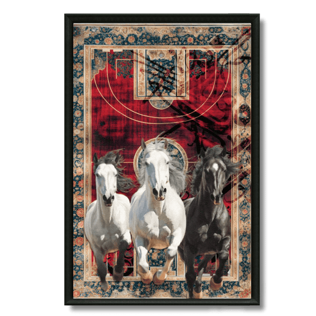 Tableau marocain – Tapis Marocain & trois chevaux - Kolors France