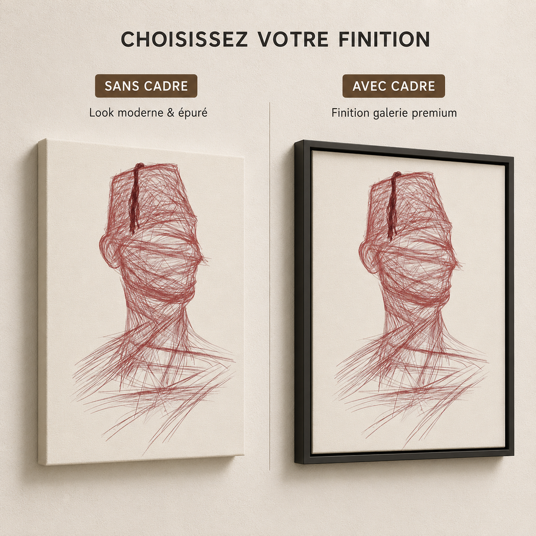 Duo Tableaux marocains Hospitalité & L’amour marocain – 2xS : 40x30cm, Tableau en toile, Pas de cadre