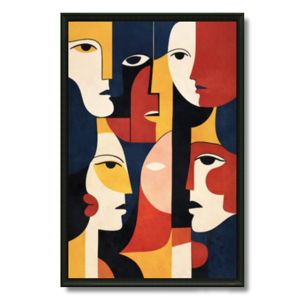 Tableau Art déco – Visages Géométriques